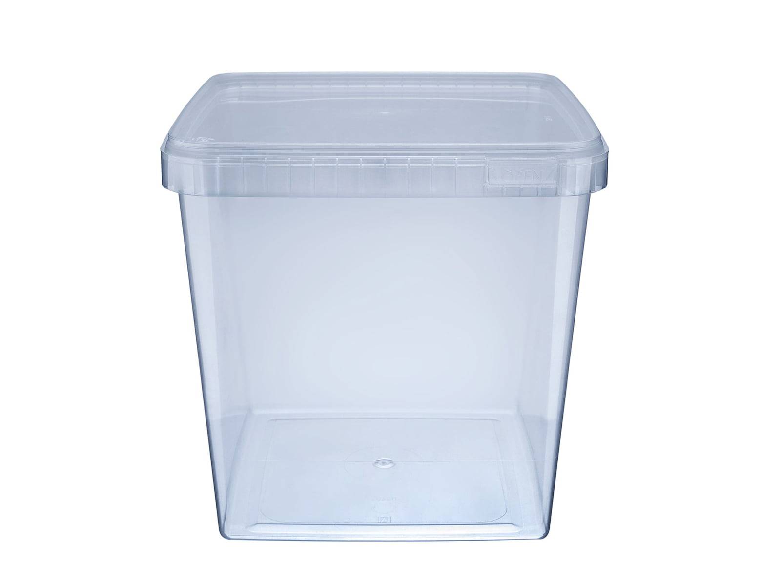 Condibøtte med låg, 5000 ml (ca. 20 x 20 x 19,5 cm udvendig).