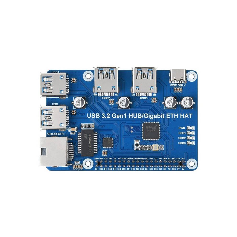 HUB 3 X USB 3.2 Gen1 1 X Gigabit Ethernet, HUB Splitter ETH Expansion Board Gigabit Network Port Hub Free Driver