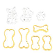 8Pcs Dog Treat Cookie Cutters Set DIY Various Pattern Plastic Cartoon Dog Biscuit Treat Cutter for