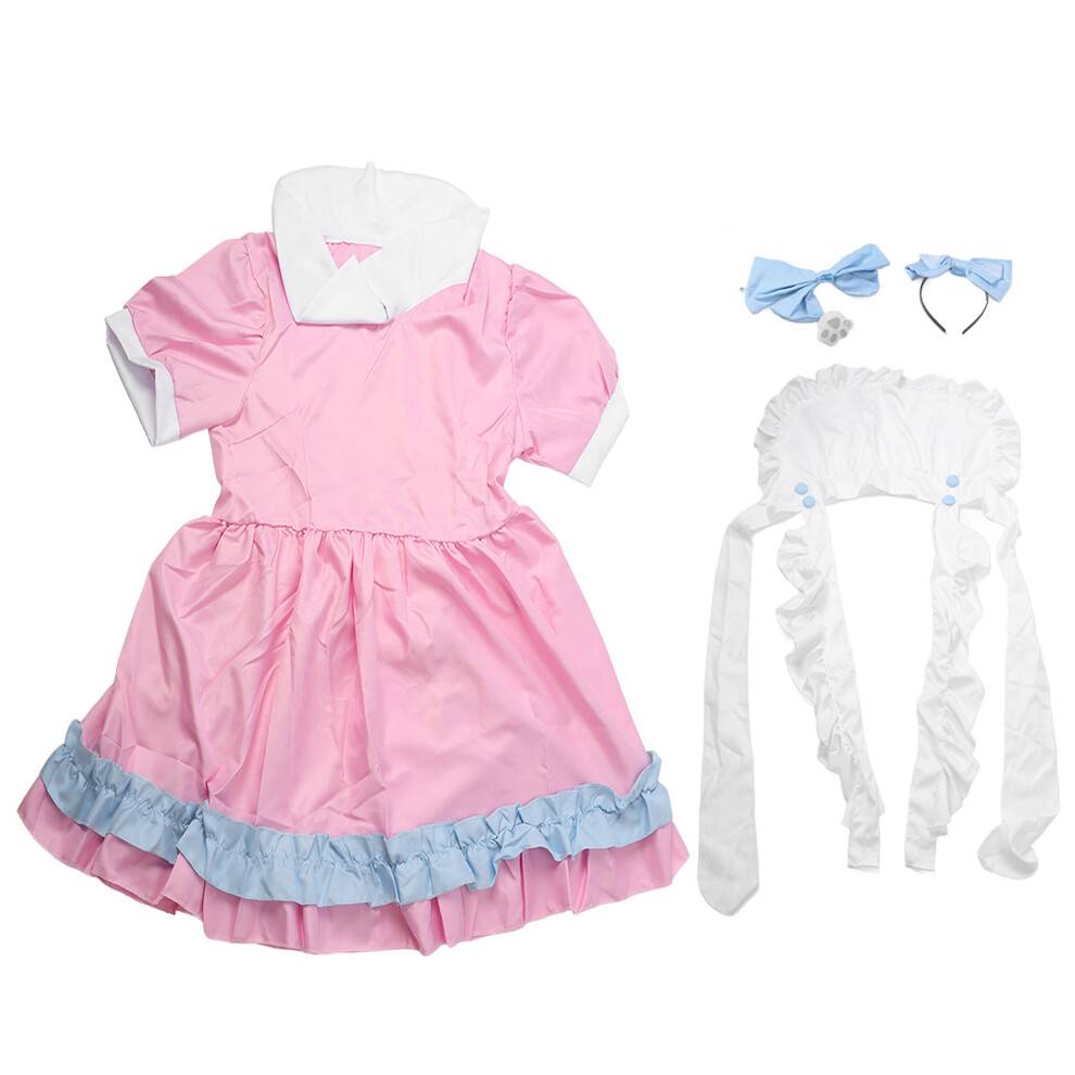 Søde Retro Forklæder Krydsede Rygstropper Anime Cosplay Fancy Stuepige Kostume Fransk Hovedbeklædning Alsidig Brug Halloween Fest Tilbehør Lommer