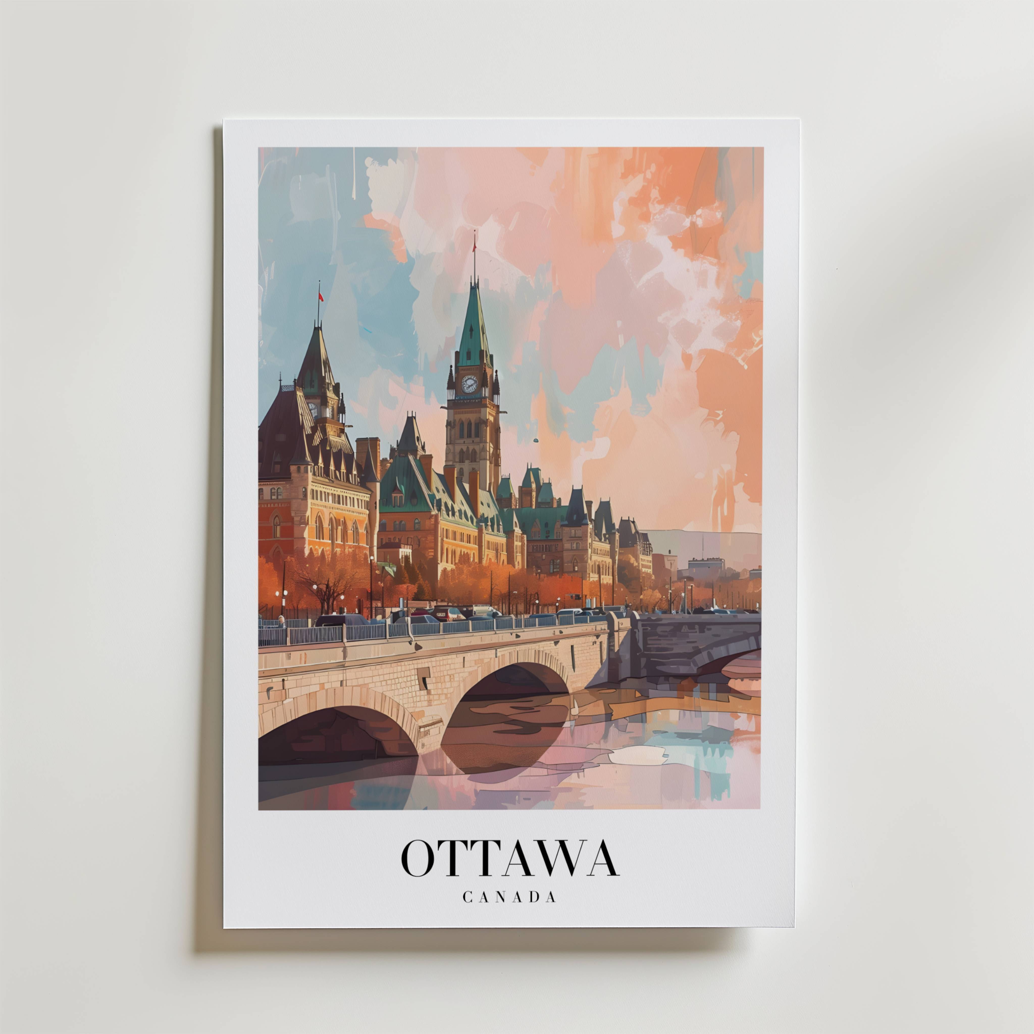 Golden Light Over Ottawa Poster - Premium Canvas 50x70 cm