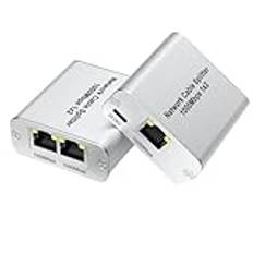 Marran 1A 2 Ethernet-splitter Gigabit Ethernet-omkopplare höghastighets RJ45 Internet LAN-splitter med 2 portar för Cat5/5e/6/7/8 kabel