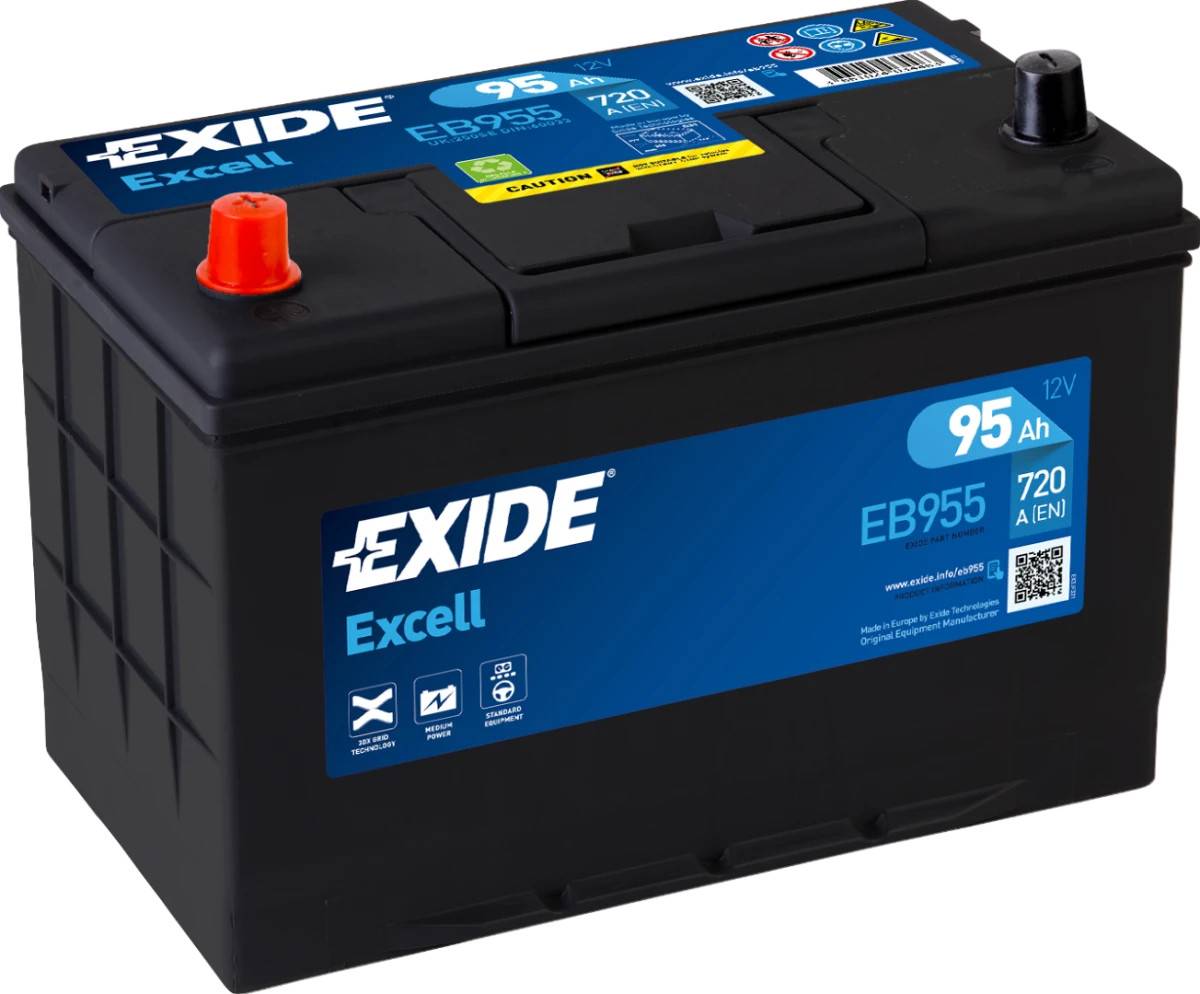 Startbatteri - Exide Excell EB955 - 12V (95ah / 720cca)