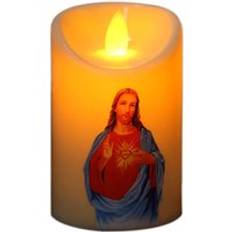 Jesus christ candles lampa led värmeljus romantisk pelarljus flamfritt elektroniskt ljus batteridrivet - 1