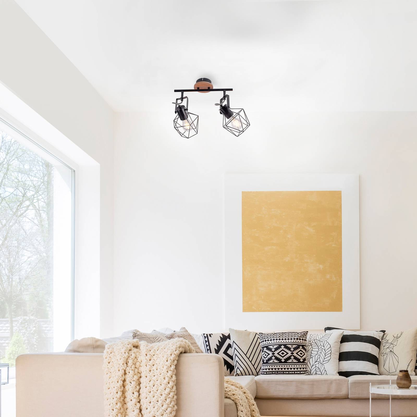 JUST LIGHT. GmbH Taklampa Jaro, dimbar, Svart, Vardagsrum / matsal, Metall, Modern, Taklampa
