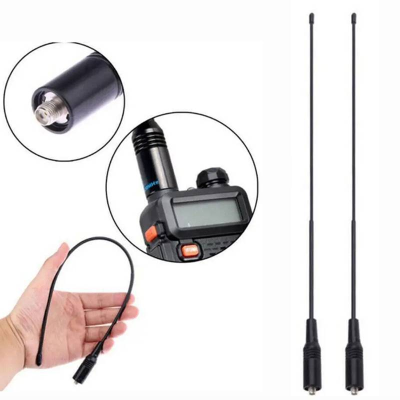 2Pcs Dual Wide Band VHF/UHF SMA-F Female Soft Antenna 771 For Baofeng BF-888S UV-5R UV-82 Quansheng K5 K58 Radio Walkie Talkie