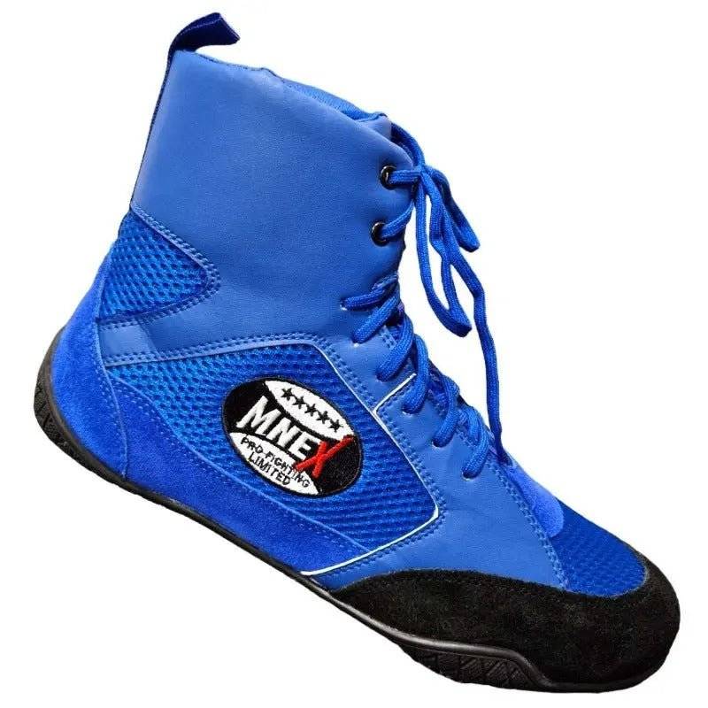 Boxing, MMA shoes suede leather sole Rubber mesh breathable light weight Blue - UK 10 / Blue (UK 10)