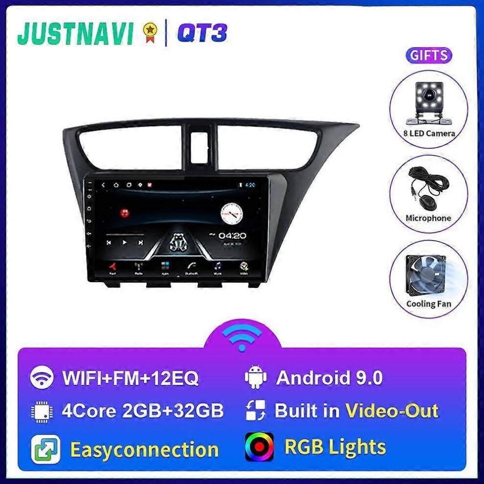(QT3 2G 32G WIFI RHD) 2din Android 10 Car Radio For Honda CIVIC Hatchback 2012-2017 Multimedia Video Player Navigation GPS NO 2din DVD Stereo
