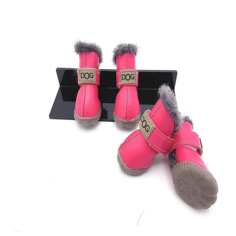 Waterproof Winter Snow Boots for Small Dogs – Set of 4 - pink / 3 (3)