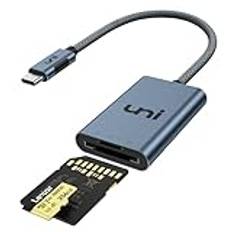 uni SD Kortläsare 312MB/S USB C 4.0 Kortläsare 2 IN 1, USB C Kortläsare stöder UHS-II-läsning, Kompatibel för iPhone 15 Pro Max, Galaxy S23, iPad Pro, MacBook Pro, Surface pro/Surface Book etc.