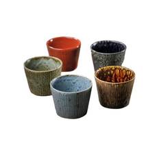 Japansk keramik - Soba kop & tekop (flere farver) - blå