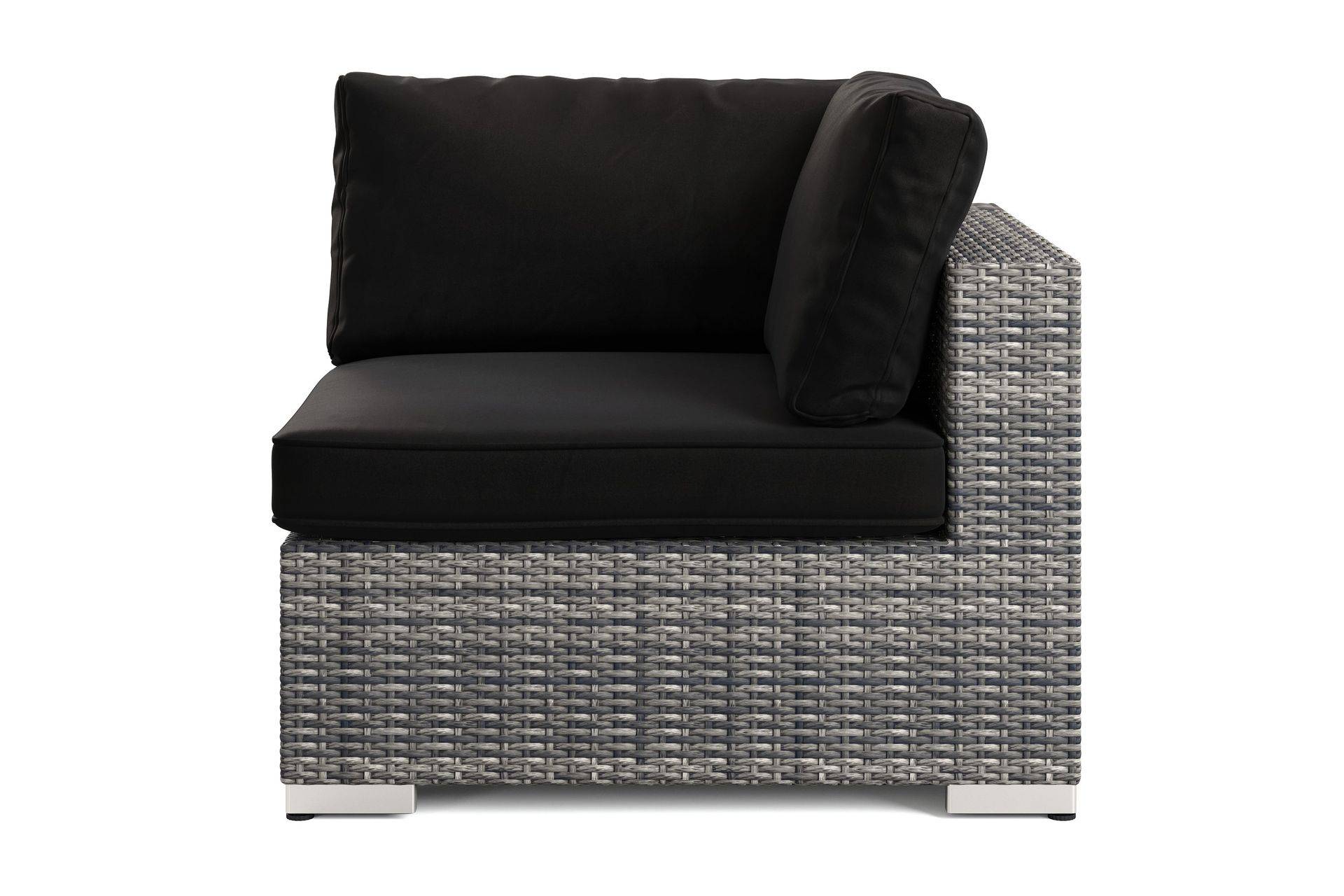Comfort Garden Bahamas Hörnmodul utomhus i konstrotting - Grå Modulsoffa Svart Tyg