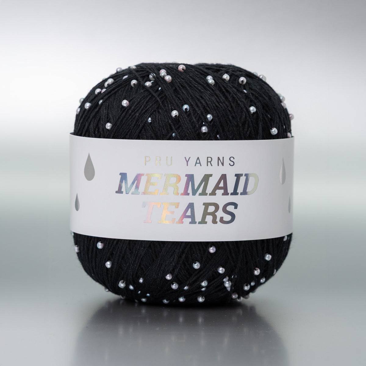 Mermaid Tears - Sort - Effektgarn med perler fra PRU Yarns