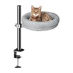 Cat Bed Desk Nest, Adjustable Cat Shelf Bed, Table Top Kitten Furniture Sturdy Frame, Desktop Kitten Furniture Attachment, Comfortable Tabletop Kitten Bed, Easy To Use, Portable for Home