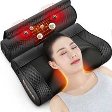 Multifunktionell massagekudde för nacken med dubbla 8D-massagehuvuden,varm Wormwood-kompress,intelligent sexläges tre-vä
