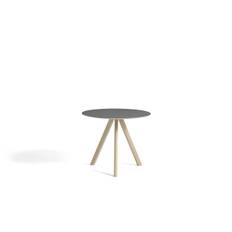 HAY CPH 20 Round Table Ø: 90 cm - Lacquered Solid Oak/Grey Linoleum