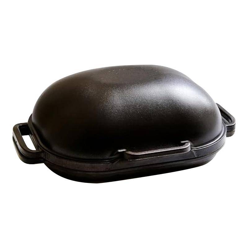 30 cm Oval Brödform Gjutjärnsform för Bröd med Lock för Hembakad Brödbakning Förseglad Brödugn Upp-och-ned Vänd Dutch Oven Set för Bakning