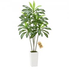 VEVOR 1829 mm kunstig dracaena-træ kunstig plante med hvid potte indendørs