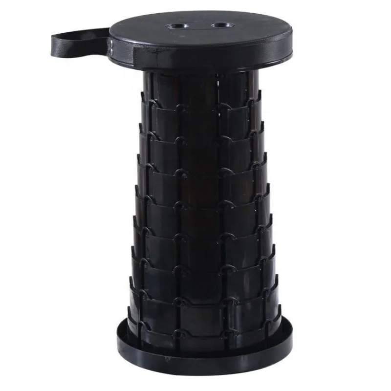 Herzberg HG-04050: Teleskopisk justerbar hopfällbar utomhusstol - Svart