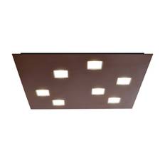 Fabbian Quarter, brun LED-loftlampe 7 lyskilder