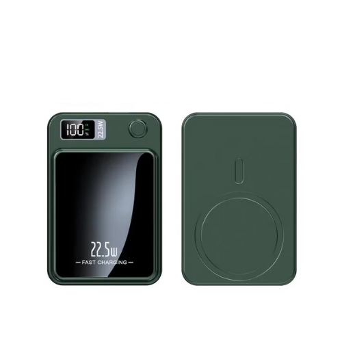 Magsafe Powerbank 22,5W Qi-laddare med LED-display 10.000 Mah - Grön