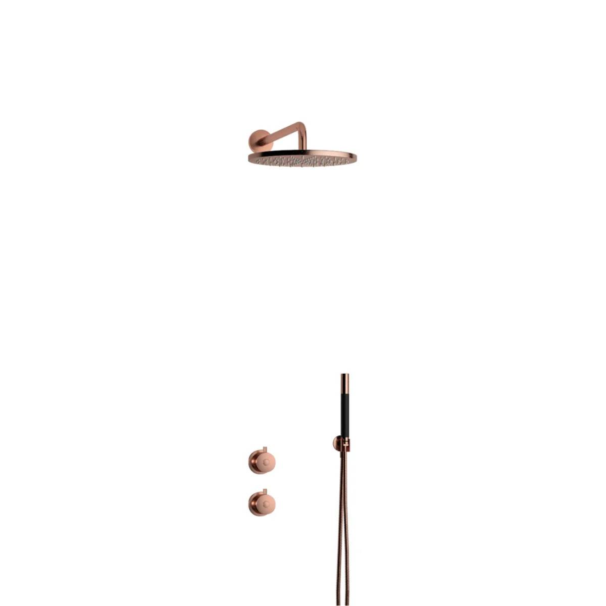 Takduschset Tapwell BOX7268 ROUND Classic Edition 2 för Inbyggnad Koppar