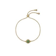 Ted Baker Gold Soleta Solitaire Sparkle Green Halo Slide Bracelet - Gold - Adjustable