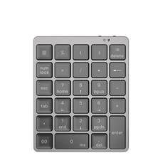 Keyboards & Keypads Aluminum Alloy 28 Keys Bluetooth Wireless Numeric Keypad 140Mah Mini Numpad Accounting Pack of 1 - Standard vit