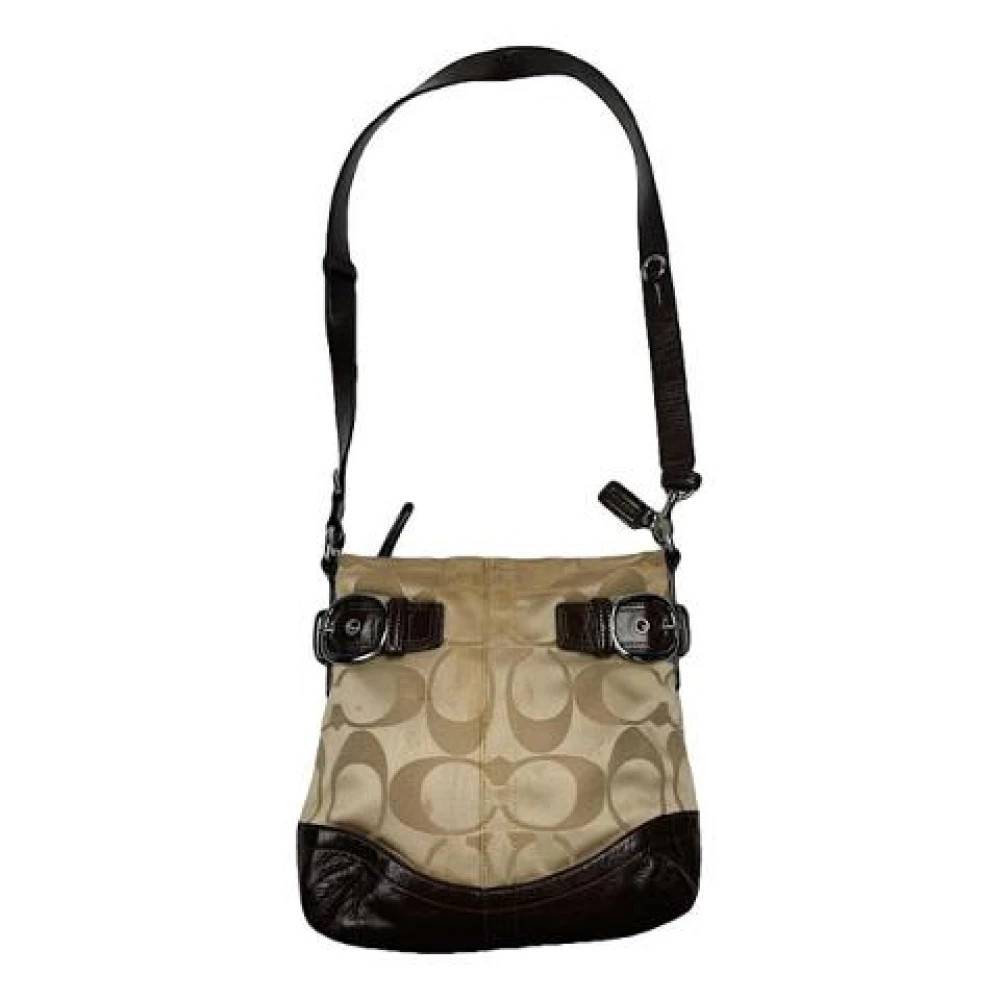 Coach Pre-owned Pre-owned Canvas Skuldertaske - Vintage - Dame - Beige - ONE SIZE - Uld