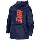 Nike barn Therma Gfx Fz huvtröja Midnight Navy/Htr/Hyper Crimso Large