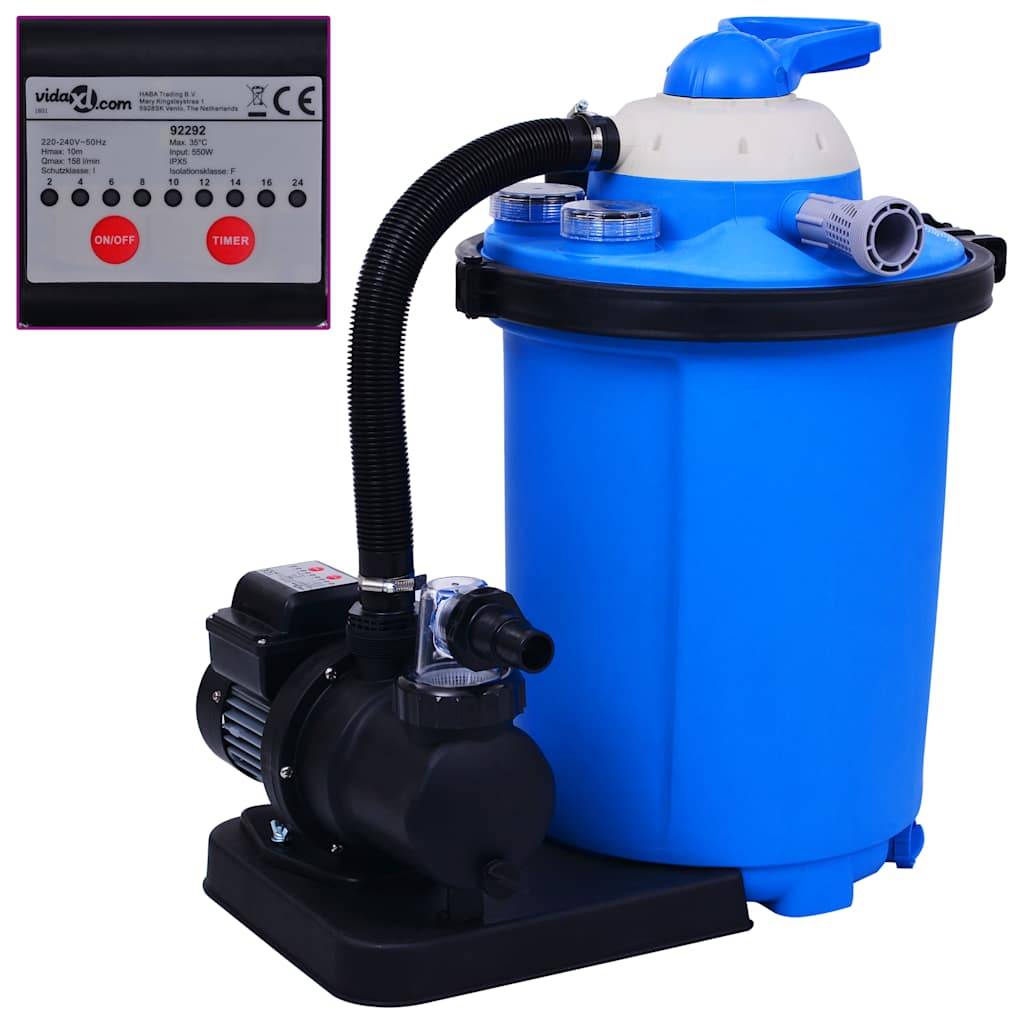 Sandfilterpumpe Med Timer 550 W 50 L
