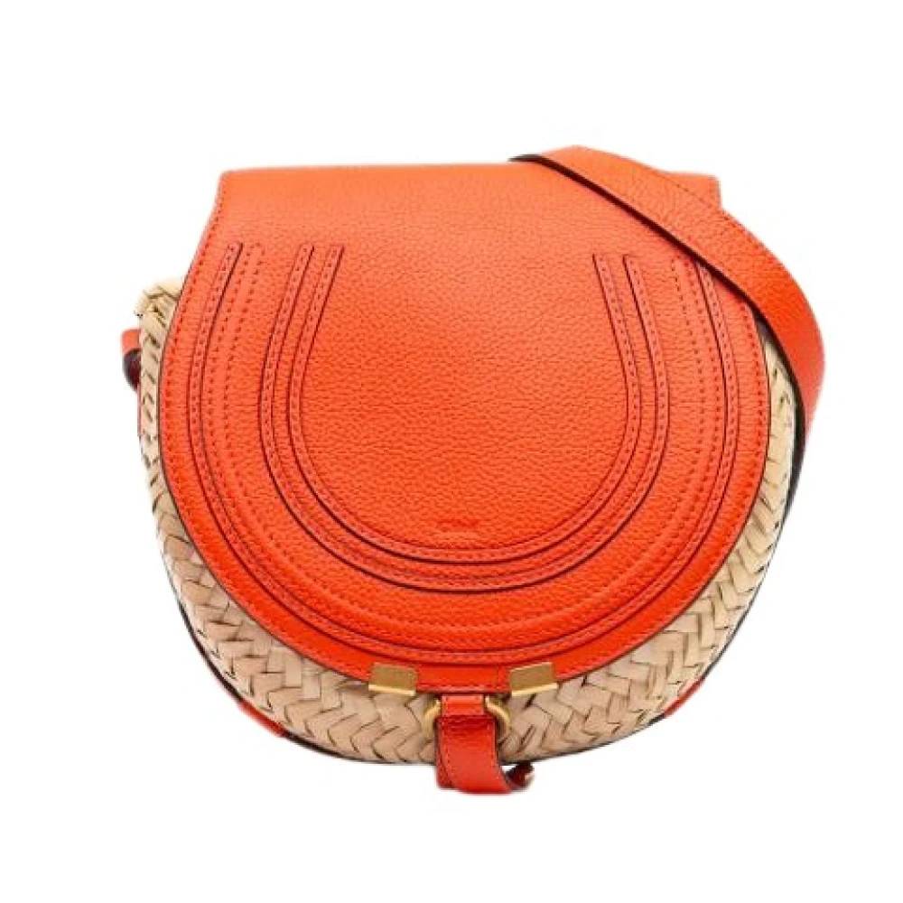 Chloé Pre-owned Pre-owned Raffia Crossbody Bag - Vintage - Dame - Orange - ONE SIZE - Uld