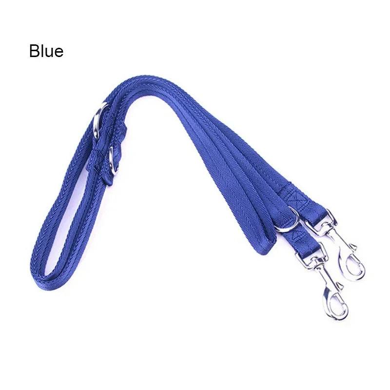 Dual Pet Leash 190cm - V-Shape Twin Lead for Two Dogs or Cats - Blue / 190cmx2.0cm