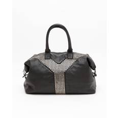 Saint Laurent Studded Y Line Boston Bag - Black (28x35x18 cm)