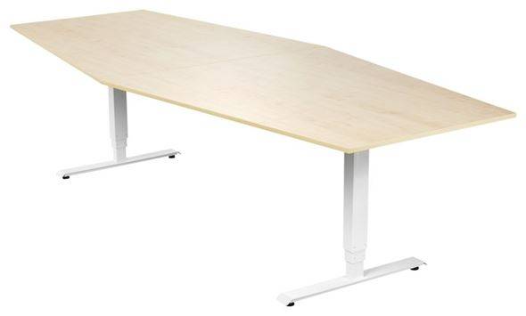 Konferencebord Grande, 2800x1200 mm, rektangulært birk/hvidt