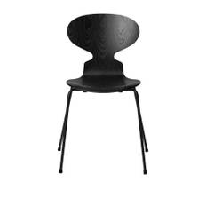 Fritz Hansen - Myran 3101 färgad askfanér stålstativ svart svart - Matstolar - Arne Jacobsen - Svart - Metall/Trä