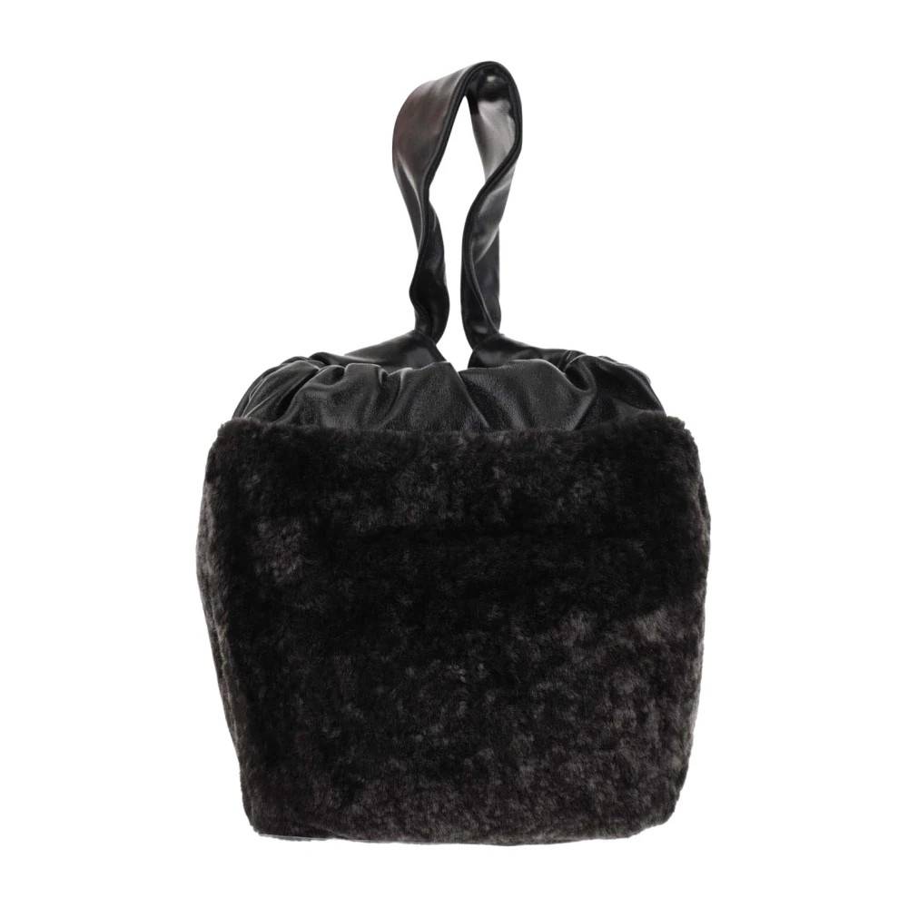 Jil Sander Luksuriøs Håndtaske i Lammeuld - Tasker - Dame - Sort - ONE SIZE - Uld