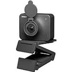OBSBOT Möt 1080p webbkamera 60 fps, AI-driven webbkamera med brusreducerande mikrofon, skönhetsläge, suddig bakgrund, vidvinkel, HDR, kameraskyddsskydd, webbkamera för PC/Mac/laptop/zoom/skype/team