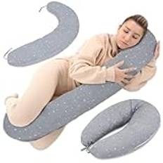 Amningskudde XXL Side Sleeper Kudde Graviditetskudde Positioneringskudde - Bomull Graviditetskudde Vuxen - 190 cm Galaxy