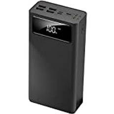 Power Bank 50000mAh Portable Laddare, högkapacitetsladdare med LED-display och 4 Snabb Laddningsutgångar, Externt batteri för iPhone Samsung Ipad etc,Black,50000mAh