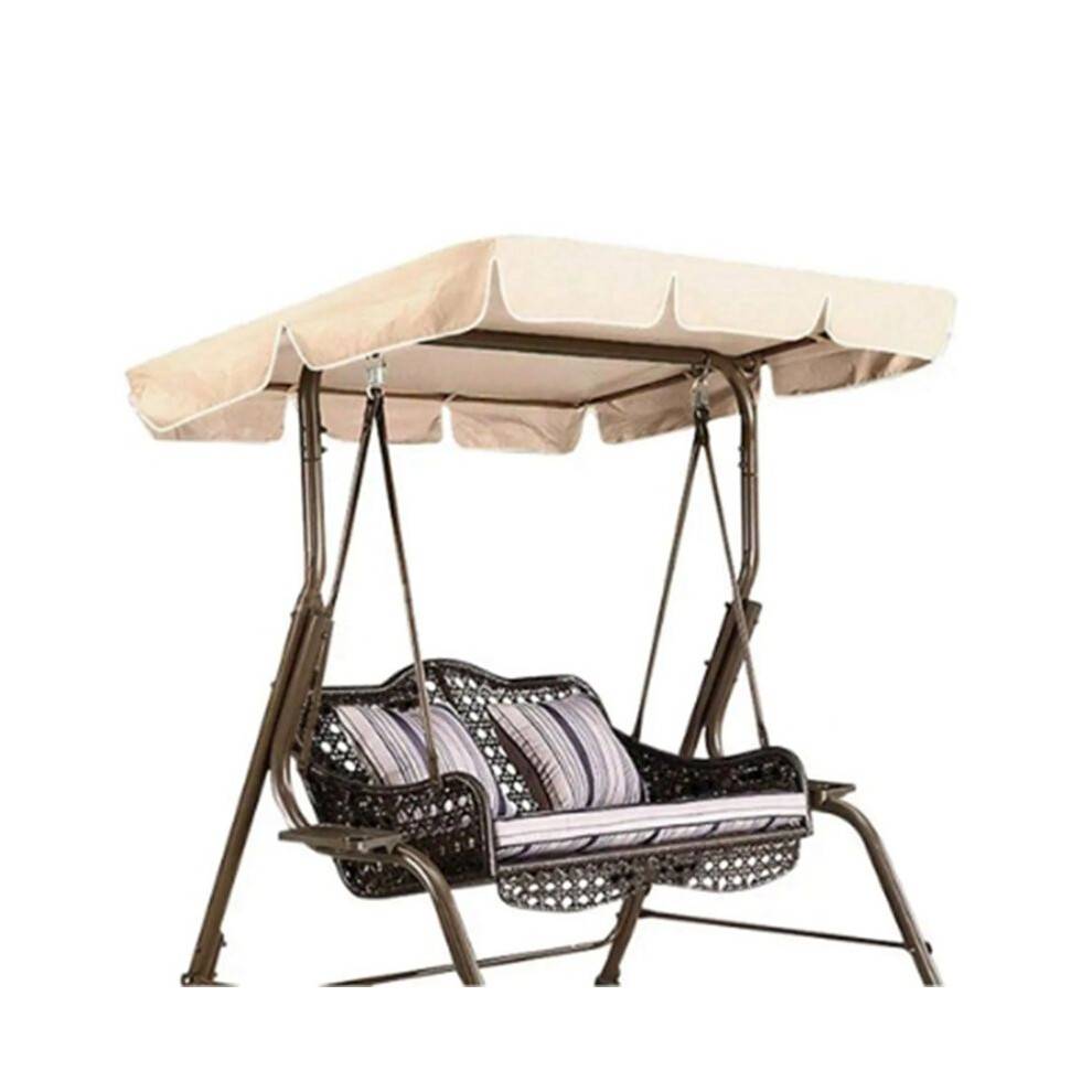 Outdoor Swing Top Cover Chair Cover Sun Canopy Cover Park Swing Rain Shelter Waterproof Furniture Cover Coffee Color