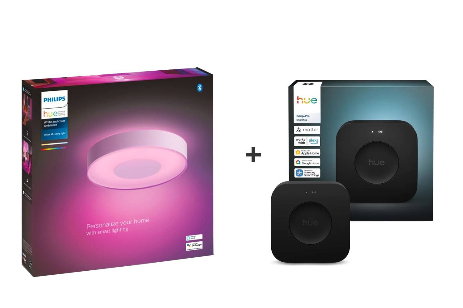 Philips Hue Infuse Medium Taklampa 38 cm – White & Color Ambiance + Hue Bridge Pro
