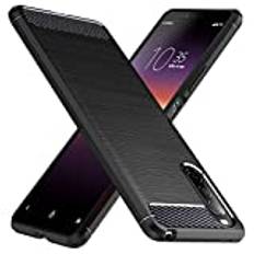 TesRank Sony Xperia 10 II fodral, mjukt TPU-fodral telefonfodral [kolfiberstruktur] [stötdämpning] telefonskydd för Sony Xperia 10 II-svart