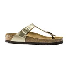Birkenstocktil kvinder. 1016109 Gizeh Birko-Flor Smalle Sandaler med smal pasform guld (40), Guldfarvet, Fast, Ingen, Casual
