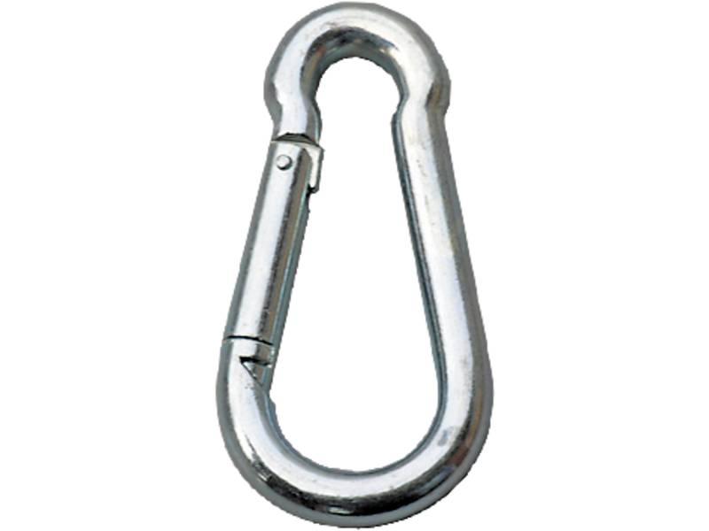 Karabinhage m/åben øje galv. 5×50mm.