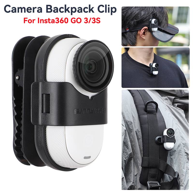 For Insta360 Go 3S/Go 3 Backpack Clip Holder 360 Rotation Sports Camera Clip Mount for Insta360 Go 3S Camera Accessories