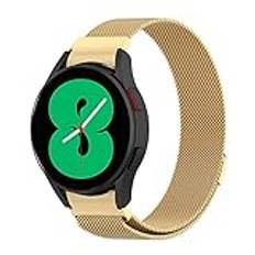 Keecuty Metallrem Kompatibel med Galaxy Watch 4 Strap 40mm 44mm/Galaxy Watch 4 Classic/LTE Rem 42mm 46mm, Milanese Slips Rostfritt stål Mesh Magnetic Band, Guld, Klassisk