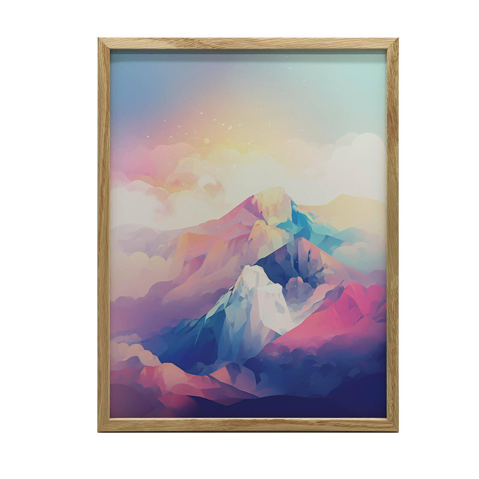 Pastellbergsdröm Pastellbergsdröm, 50x70 Cm, Ram i Ljust Ekträ, Matt Papper 230 G/m² 54