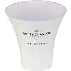 Moët & Chandon Ice Impérial champagne flaskkylare trendig (vit med svart/guld tryck) isbitar behållare för 0,75 l eller 1,5 l flaska inkl. 10 underlägg