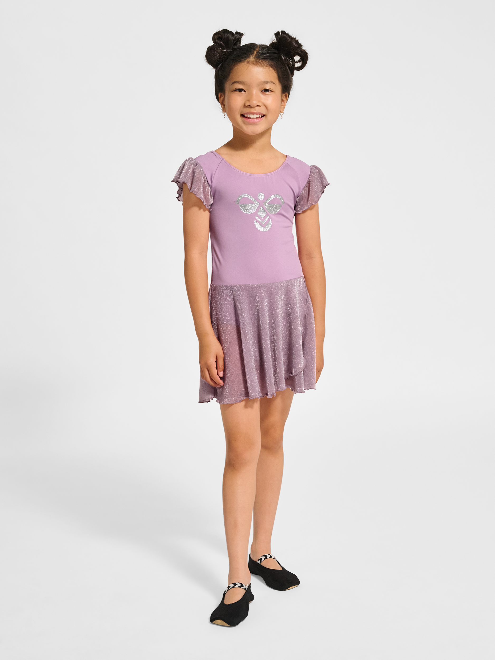 Hummel - Jr Mix Glitter Dress | Purple | Sports Dress | Børn | Pige | Str. 152 - Hurtig levering 1-2 hverdage